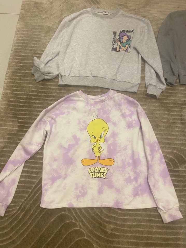 Gri Kız Sweatshirt ve Eşofman Takımı - Görsel 4