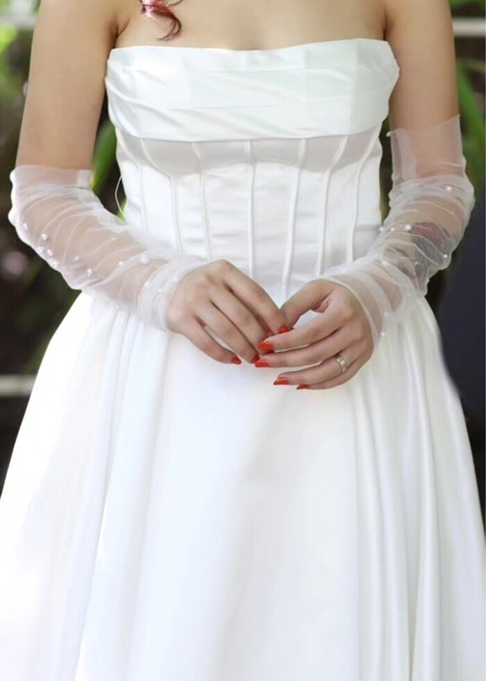 Straplez gelinlik - Görsel 5