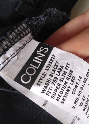 m Beden siyah Renk Colins jean.