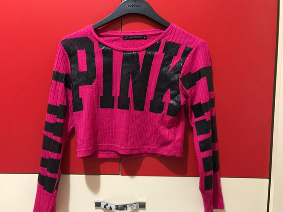 pembe crop üst