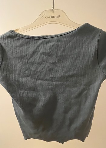 V Yaka Kısa Kollu Kadın Tişört - Görsel 2