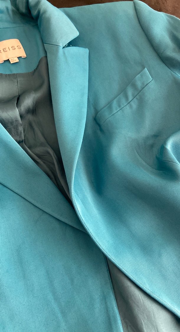 Turkuaz mavi blazer ceket - Görsel 4