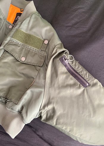 Kadın Haki Kamuflaj Fermuarlı Ceket - Görsel 2