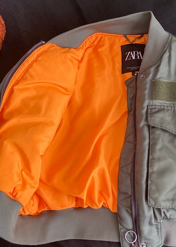 Kadın Haki Kamuflaj Fermuarlı Ceket - Görsel 4