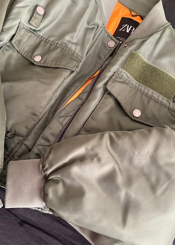 Kadın Haki Kamuflaj Fermuarlı Ceket - Görsel 3