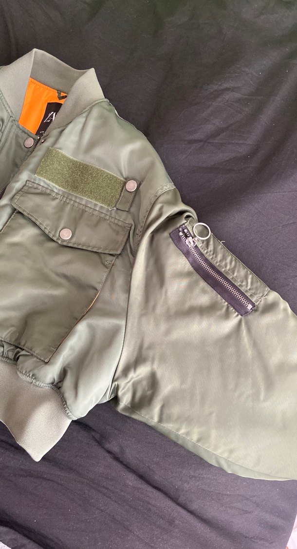 Kadın Haki Kamuflaj Fermuarlı Ceket - Görsel 2