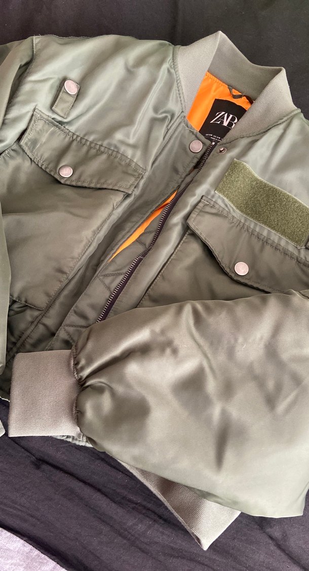 Kadın Haki Kamuflaj Fermuarlı Ceket - Görsel 3