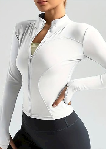 Beyaz Uzun Kollu Spor Üst - Görsel 2