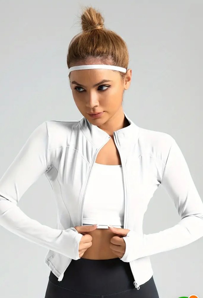 Beyaz Uzun Kollu Spor Üst - Görsel 4