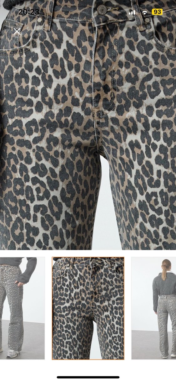 Gri Leopar Desenli Kadın Jean - Görsel 4