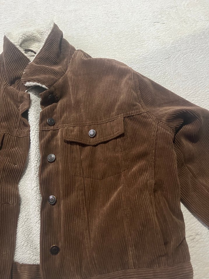 Düğmeli Kahverengi Süet Kadın Ceket - Görsel 3