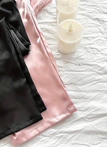 s Beden siyah Renk saten pijama takımı