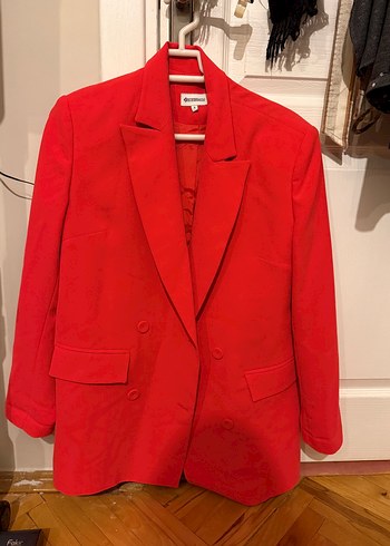 Vakkorama Canli Kirmizi Klasik Blazer Ceket