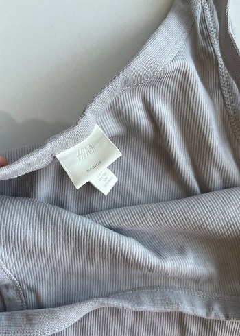 H&M Gri Kadın İnce Askılı İnce Kollu Atlet