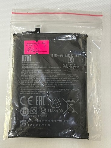Xiaomi Redmi Note 9 Pro Batarya