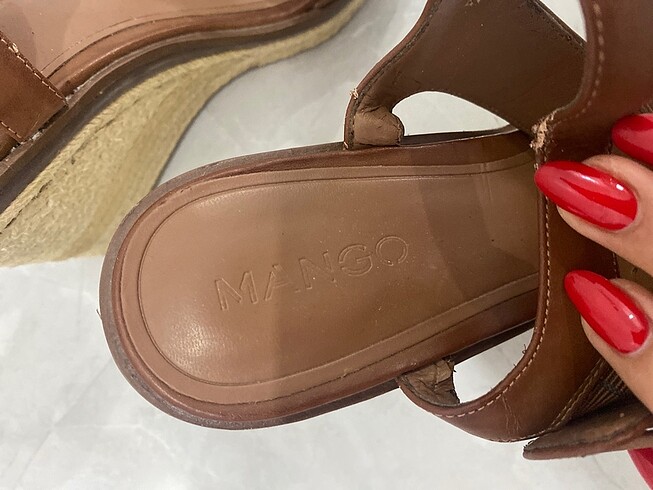 40 Beden kahverengi Renk Mango dolgu topuk ayakkabı