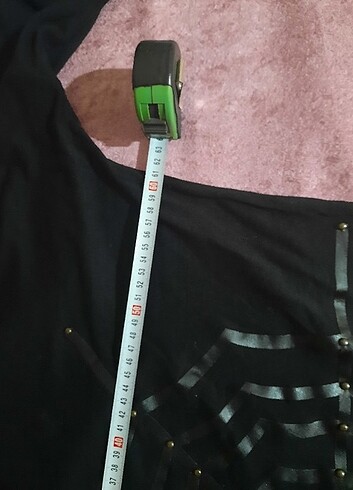 Deri detaylı bluz - Görsel 5