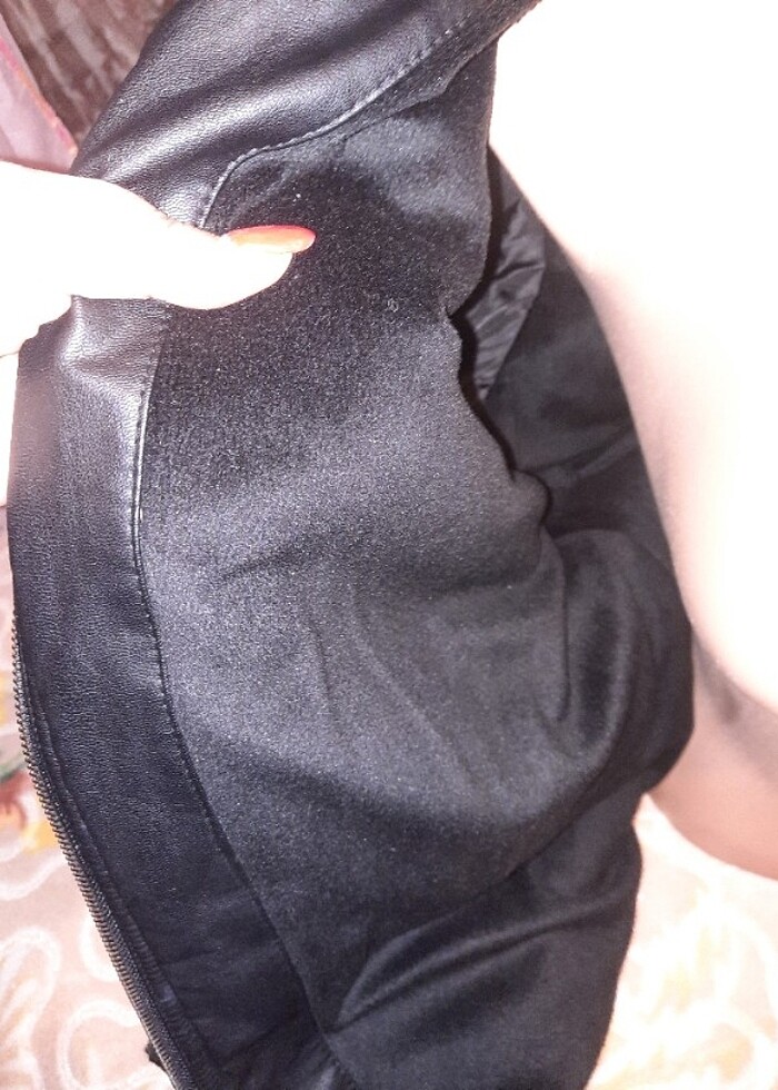 İçi sardonlu deri mont  - Görsel 2