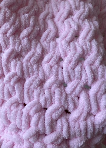 Pembe Örgü Bebek Battaniyesi - Görsel 2