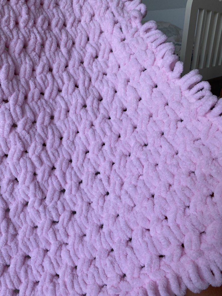 Pembe Örgü Bebek Battaniyesi - Görsel 3