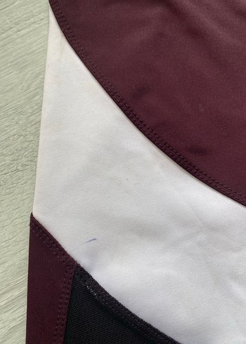 Bordo Beyaz Kadın Spor Tayt - Görsel 6