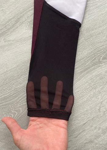 Bordo Beyaz Kadın Spor Tayt - Görsel 5