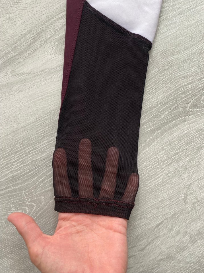 Bordo Beyaz Kadın Spor Tayt - Görsel 5