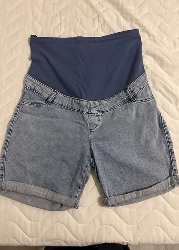 Hamile Kot Şort Yüksek Belli - Görsel 2