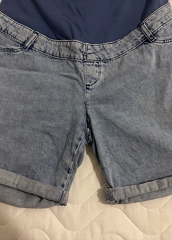 Hamile Kot Şort Yüksek Belli - Görsel 4