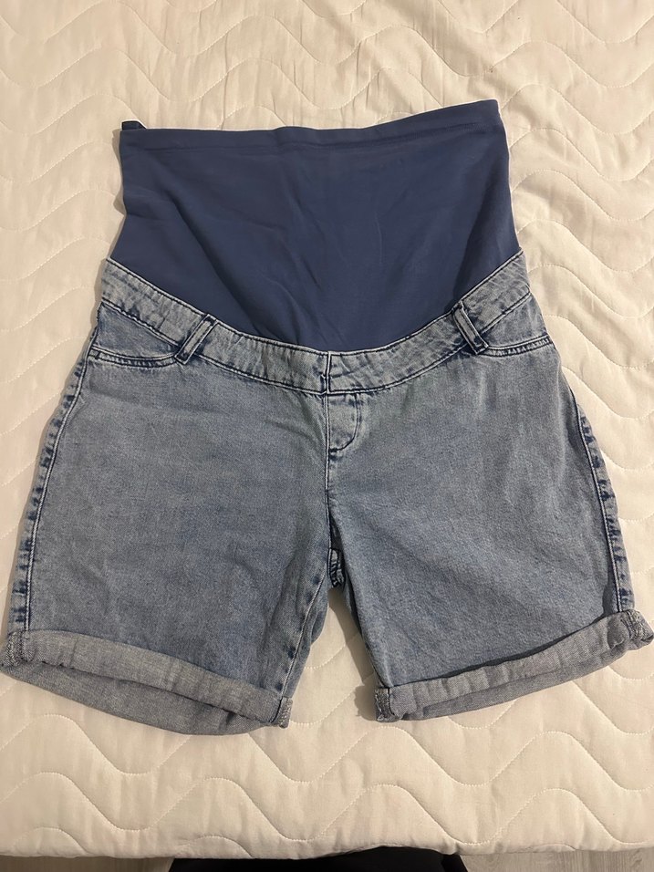 Hamile Kot Şort Yüksek Belli - Görsel 2