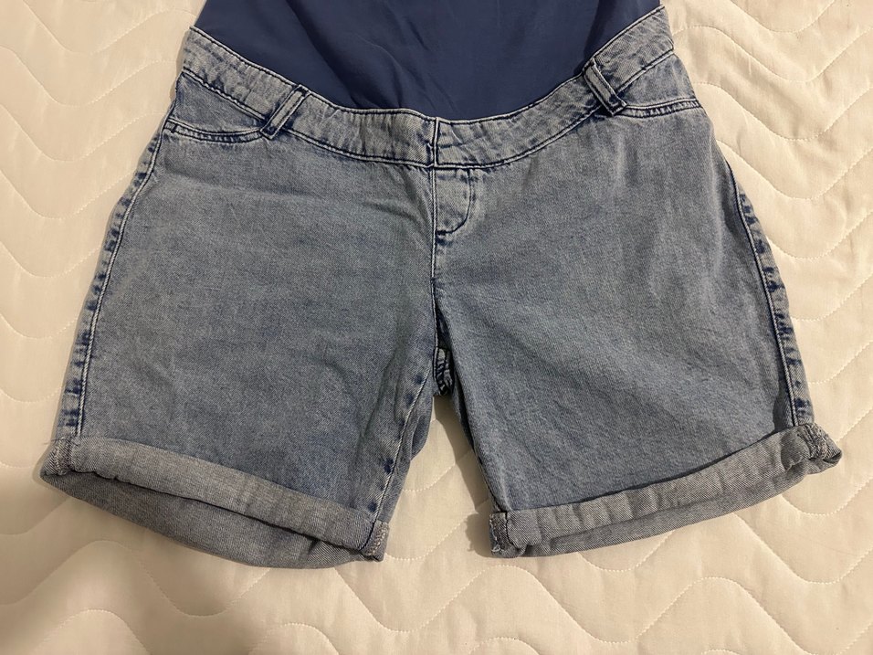 Hamile Kot Şort Yüksek Belli - Görsel 4