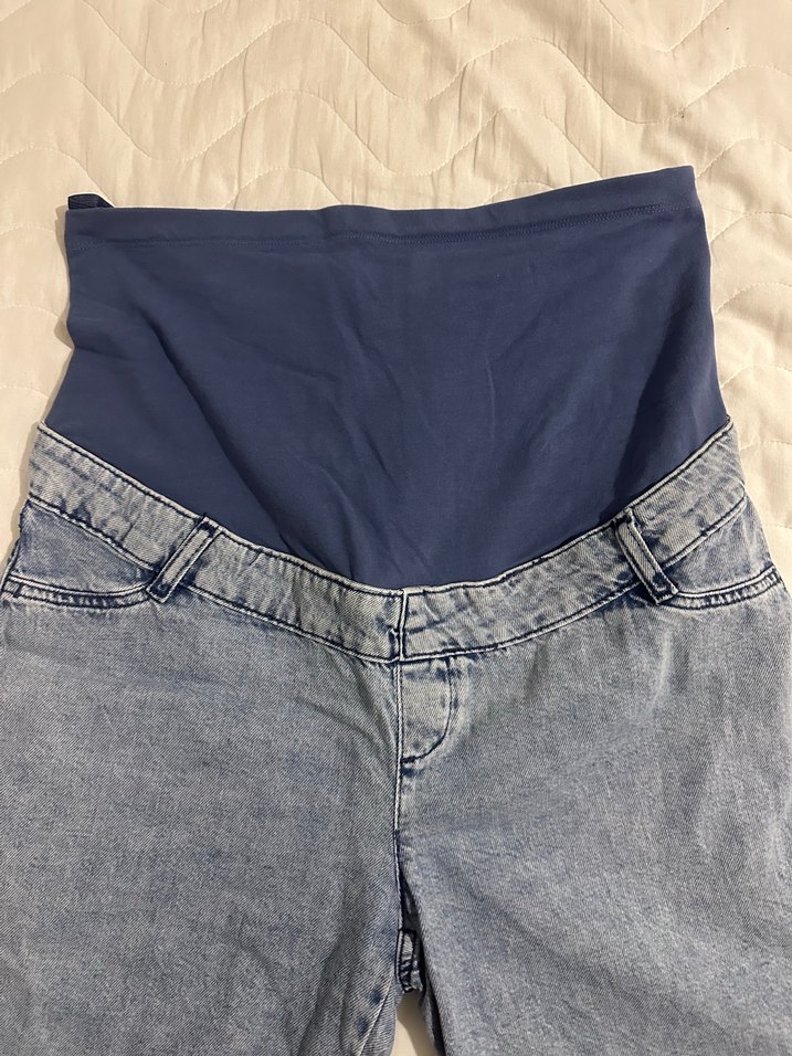 Hamile Kot Şort Yüksek Belli - Görsel 3