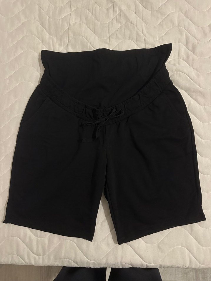 Siyah Bel Detaylı Hamile Midi Şort - Görsel 2