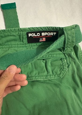 Erkek Yeşil Kemerli Kargo Şort - Görsel 4