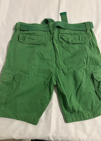 Erkek Yeşil Kemerli Kargo Şort - Görsel 5