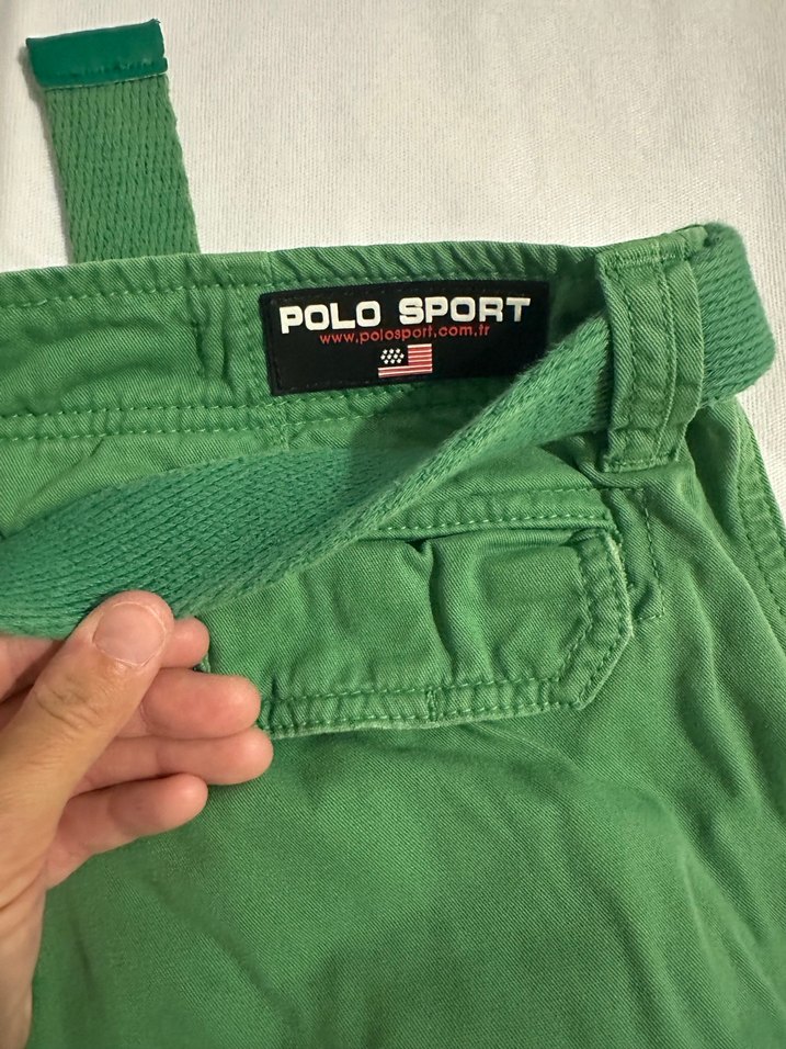 Erkek Yeşil Kemerli Kargo Şort - Görsel 4