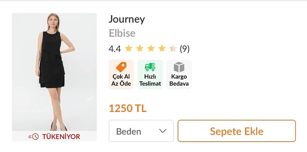 s Beden Journey Siyah Elbise