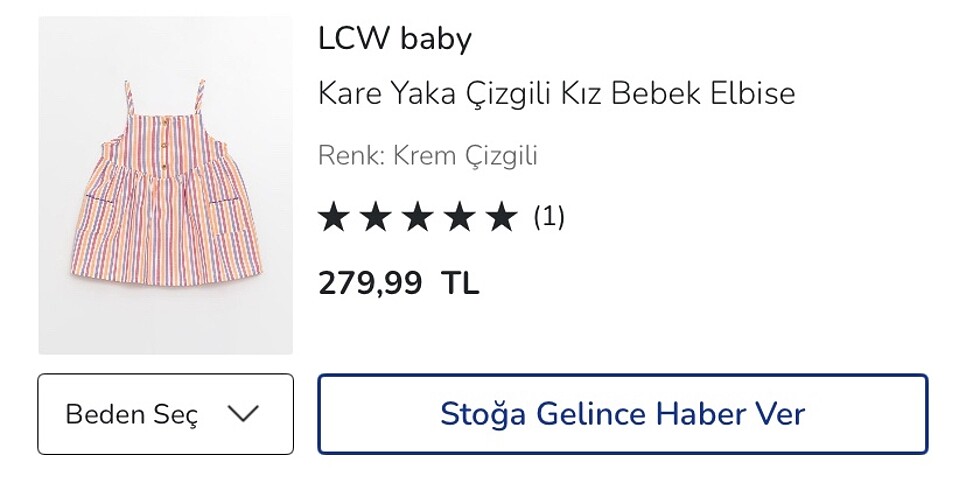LC Waikiki Yazlık Bebek Elbise