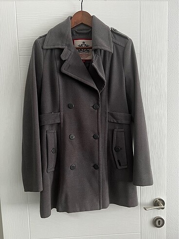 Ltb Gri Düğmeli Kısa Kaban - Görsel 5