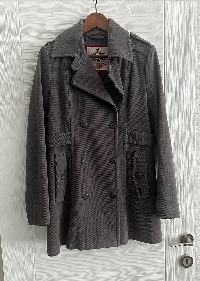 Ltb Gri Düğmeli Kısa Kaban - Görsel 5