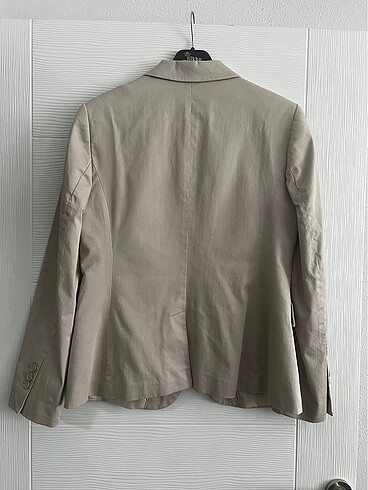 40 Beden Koton Blazer Ceket Pudra Bej