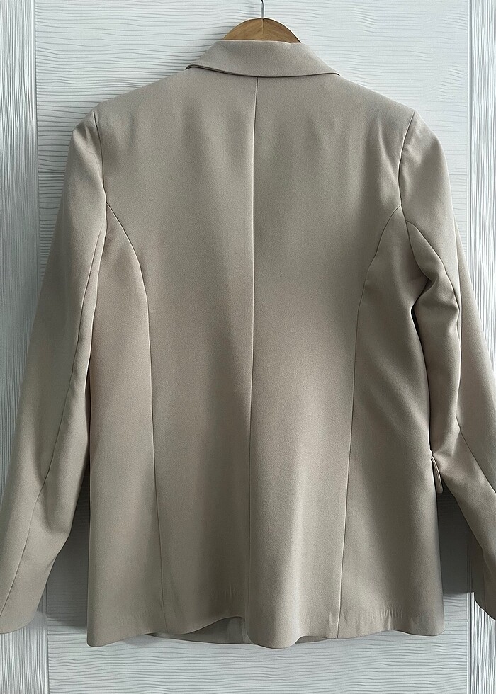 Bej Düğmeli Blazer Ceket - Görsel 3