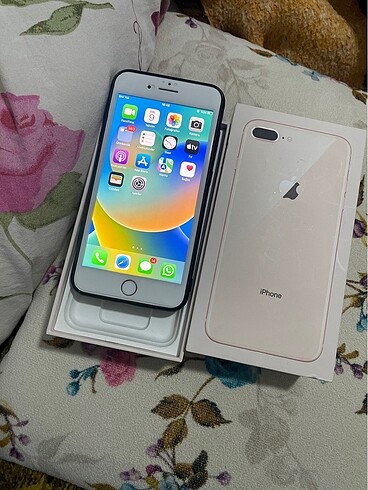 iphone 8 plus gül rengi önü arkası koruyuculu kutulu