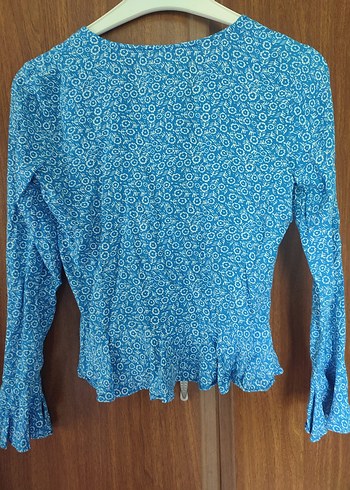 Bluz Koton marka V Yaka Düğmeli - Görsel 2