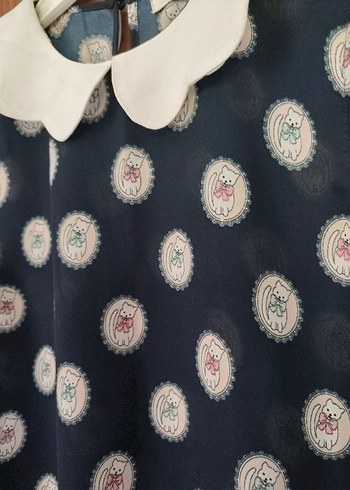 Bluz koton marka kedi temalı - Görsel 3