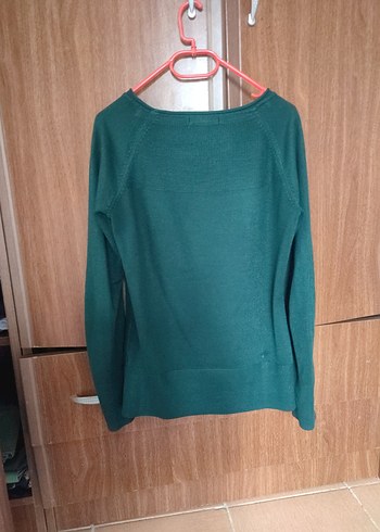 Kadın Koyu Yeşil Uzun Kollu Kazak - Görsel 3