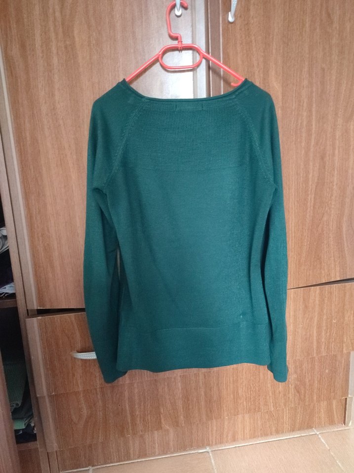 Kadın Koyu Yeşil Uzun Kollu Kazak - Görsel 3