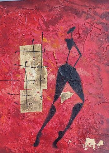 Soyut yağlı boya tablo 45x45 cm - Görsel 2