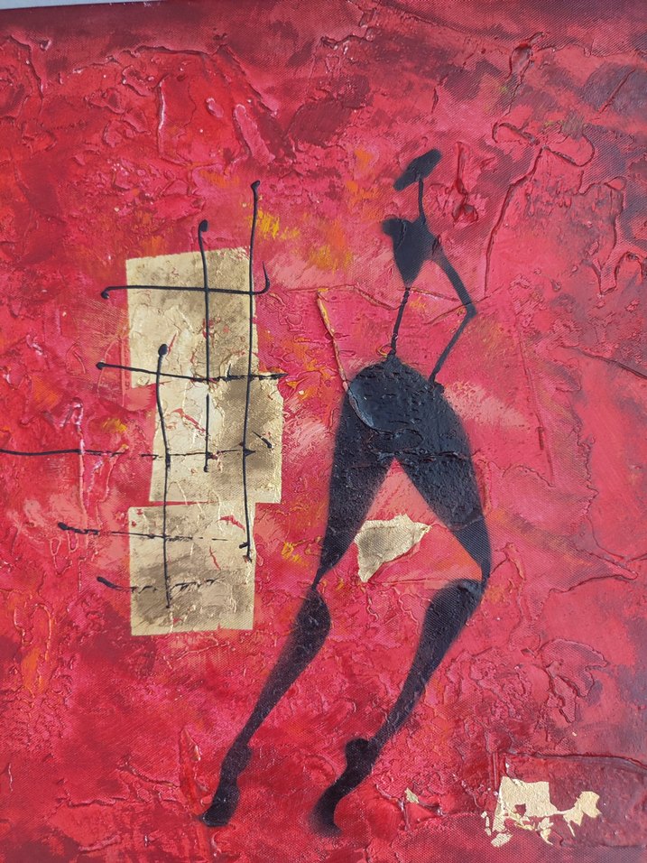 Soyut yağlı boya tablo 45x45 cm - Görsel 2