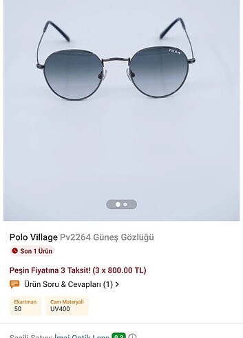 Polo Village Pv2264 güneş gözlüğü